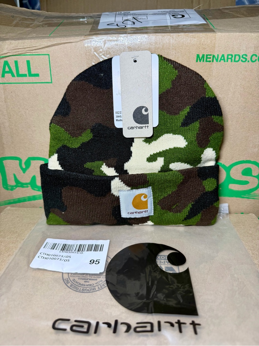 Carhartt Camo Fold-Over Beanie - Green & Brown